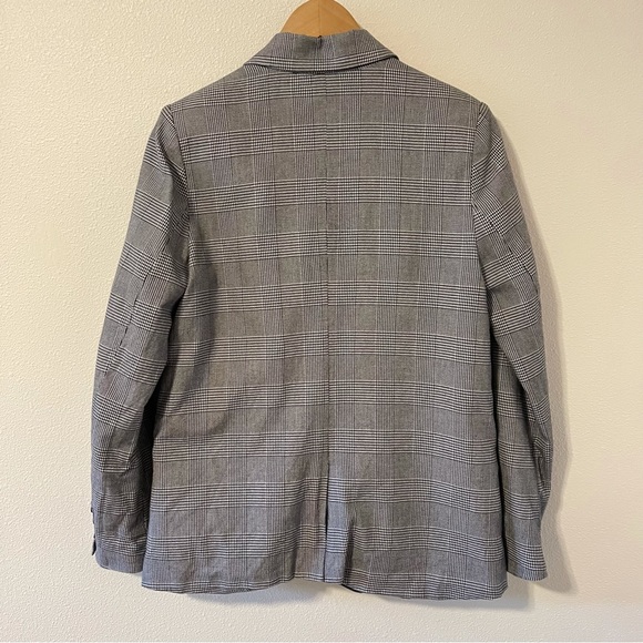 Forever 21 Glen Plaid Double Breasted Blazer Black White-Large - Picture 2 of 9
